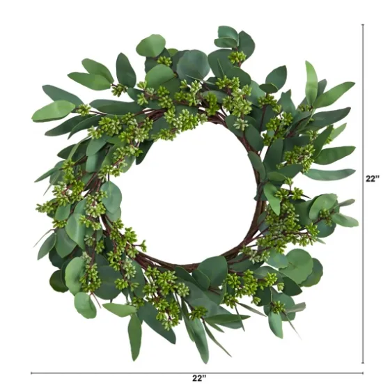 Eucalyptus Berry Wreath, 22 In.-Kirkland's Home Fashion