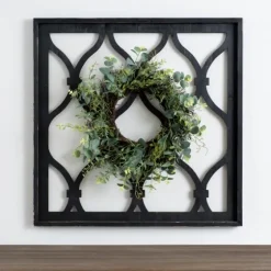 Eucalyptus Wreath Trellis Plaque-Kirkland's Home Discount
