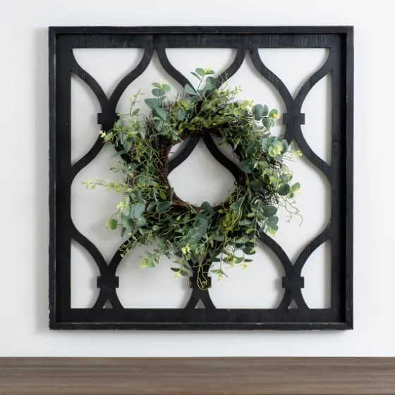 Eucalyptus Wreath Trellis Plaque-Kirkland's Home Discount