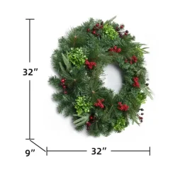 Evergreen And Red Berries Winter Mix Wreath-Kirkland's Home Shop