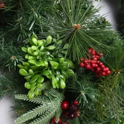 Evergreen And Red Berries Winter Mix Wreath-Kirkland's Home Shop
