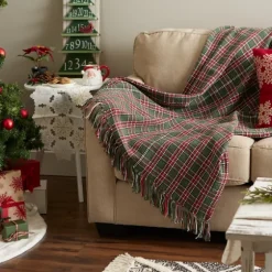 Evergreen Forest Plaid Cotton Throw-Kirkland's Home Discount