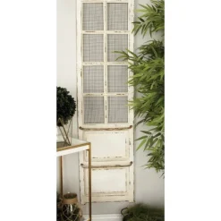Evie Distressed Ivory Wood Door Wall Plaque-Kirkland's Home Store