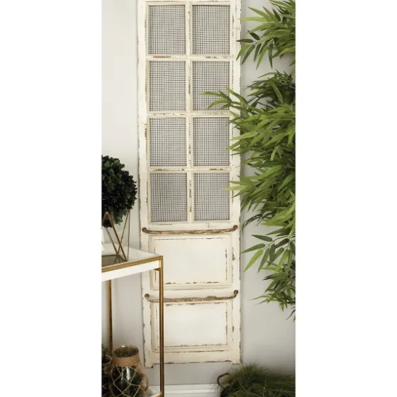 Evie Distressed Ivory Wood Door Wall Plaque-Kirkland's Home Store