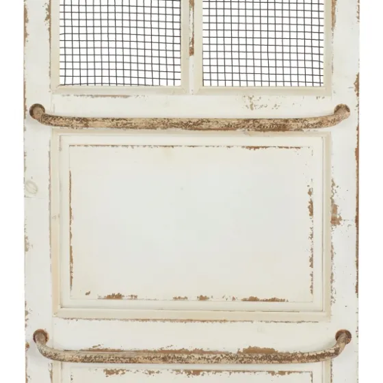 Evie Distressed Ivory Wood Door Wall Plaque-Kirkland's Home Store