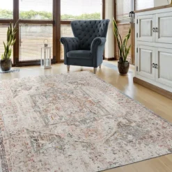 Faded Turkish Indoor/Outdoor Area Rug, 5X7-Kirkland's Home Outlet