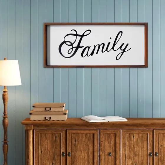 Family Curling Script Framed Wall Art-Kirkland's Home Store
