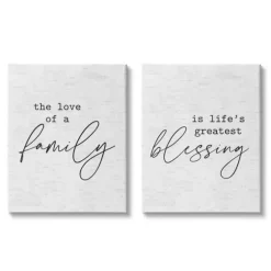 Family Is Life'S Blessing Canvas Prints, Set Of 2-Kirkland's Home New