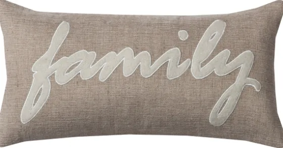 Family Jute Accent Pillow-Kirkland's Home Outlet