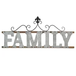 Family Scroll Galvanized Metal Wall Plaque-Kirkland's Home Clearance