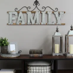 Family Scroll Galvanized Metal Wall Plaque-Kirkland's Home Clearance