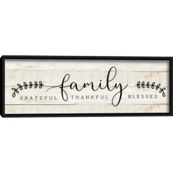 Family Thankful Grateful Blessed Wood Wall Plaque-Kirkland's Home Cheap