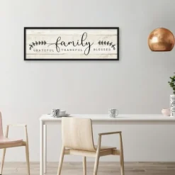 Family Thankful Grateful Blessed Wood Wall Plaque-Kirkland's Home Cheap