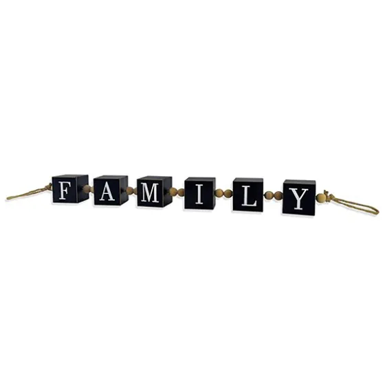 Family Wood Beaded Word Block-Kirkland's Home Shop