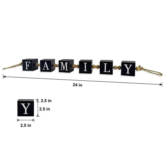 Family Wood Beaded Word Block-Kirkland's Home Shop