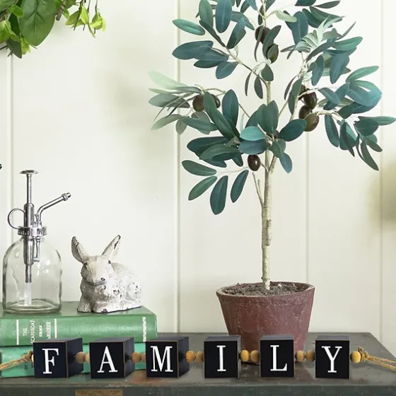 Family Wood Beaded Word Block-Kirkland's Home Shop