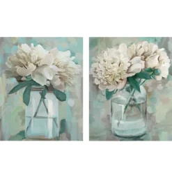 Farmhouse Peonies Canvas Art Prints, Set Of 2-Kirkland's Home Cheap