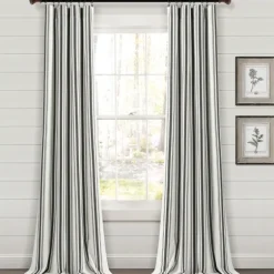 Farmhouse Stripe Curtain Panel Set, 84 In.-Kirkland's Home Clearance
