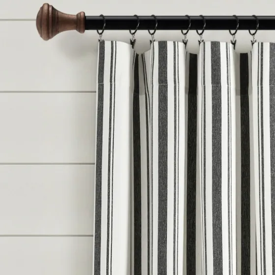 Farmhouse Stripe Curtain Panel Set, 84 In.-Kirkland's Home Clearance