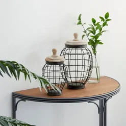 Farmhouse Wire Frame 2-Pc. Decorative Jar Set-Kirkland's Home Flash Sale