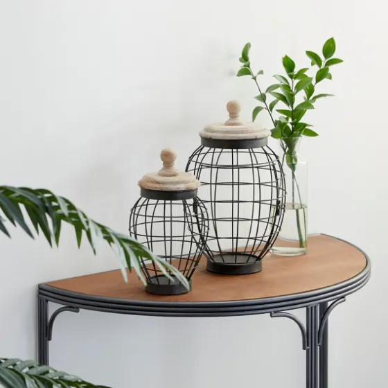 Farmhouse Wire Frame 2-Pc. Decorative Jar Set-Kirkland's Home Flash Sale