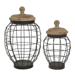 Farmhouse Wire Frame 2-Pc. Decorative Jar Set-Kirkland's Home Flash Sale