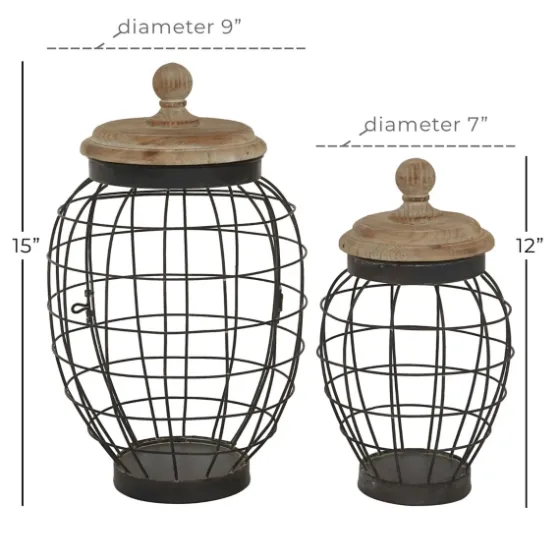 Farmhouse Wire Frame 2-Pc. Decorative Jar Set-Kirkland's Home Flash Sale