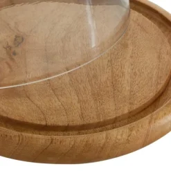 Farmhouse Wood And Glass Cloche, 6 In.-Kirkland's Home Clearance
