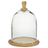 Farmhouse Wood And Glass Dome Cloche, 11 In.-Kirkland's Home Discount