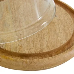 Farmhouse Wood And Glass Dome Cloche, 11 In.-Kirkland's Home Discount