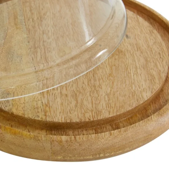 Farmhouse Wood And Glass Dome Cloche, 11 In.-Kirkland's Home Discount