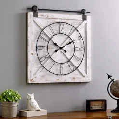 Farmstead Wooden Barn Door Clock-Kirkland's Home Best Sale