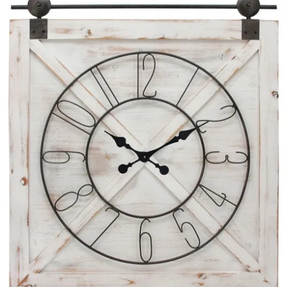 Farmstead Wooden Barn Door Clock-Kirkland's Home Best Sale