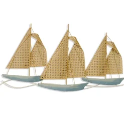 Faux Cane And Metal Sails Triptych Wall Plaque-Kirkland's Home Cheap