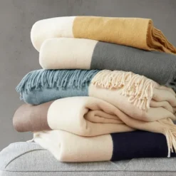 Faux Cashmere Color Block Throw Blanket-Kirkland's Home Best Sale