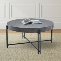 Faux Concrete And Metal Base Coffee Table-Kirkland's Home Best