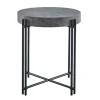 Faux Concrete And Metal Base Accent Table-Kirkland's Home Shop