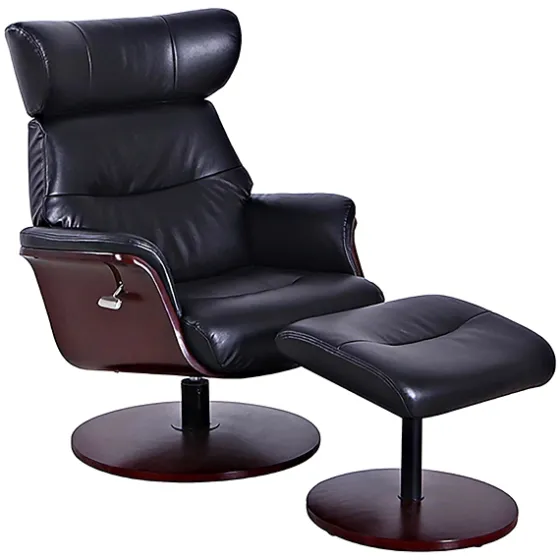Faux Leather Accent Chair With Ottoman-Kirkland's Home Best Sale