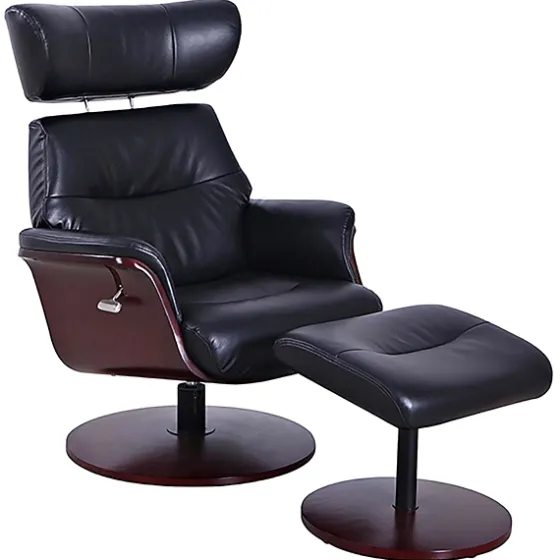 Faux Leather Accent Chair With Ottoman-Kirkland's Home Best Sale