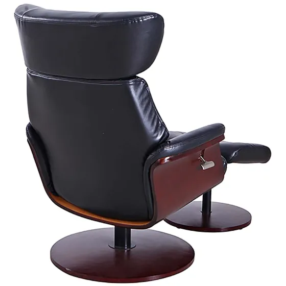 Faux Leather Accent Chair With Ottoman-Kirkland's Home Best Sale