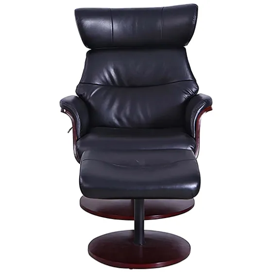 Faux Leather Accent Chair With Ottoman-Kirkland's Home Best Sale