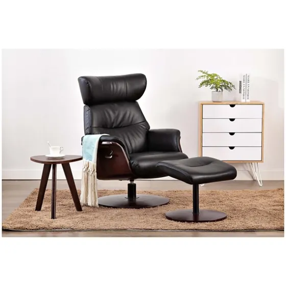 Faux Leather Accent Chair With Ottoman-Kirkland's Home Best Sale
