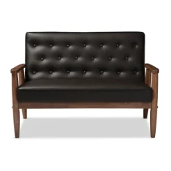 Faux Leather And Rubberwood Loveseat, 49 In.-Kirkland's Home Sale