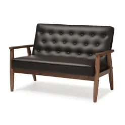 Faux Leather And Rubberwood Loveseat, 49 In.-Kirkland's Home Sale
