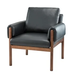 Faux Leather And Wood Accent Chair-Kirkland's Home Fashion