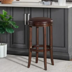 Faux Leather And Wood Bar Stool-Kirkland's Home Cheap