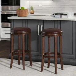 Faux Leather Bar Stools, Set Of 2-Kirkland's Home Cheap