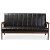 Faux Leather Channel Sofa, 63 In.-Kirkland's Home Fashion