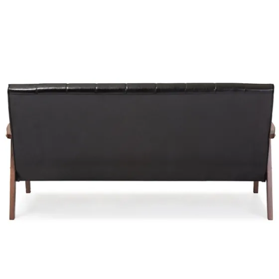 Faux Leather Channel Sofa, 63 In.-Kirkland's Home Fashion