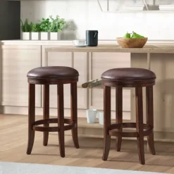 Faux Leather Counter Stools, Set Of 2-Kirkland's Home Fashion